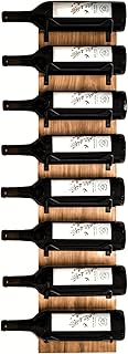 Wine Rack Wall Mounted | Wine Storage Racks for 8 Bottles | Wooden Wine Rack for Wall Wine Rack Display | Wall Mount Wine Rack with Black Brackets | Wall-Mounted Wine Racks | Wall Mounted Wine Racks