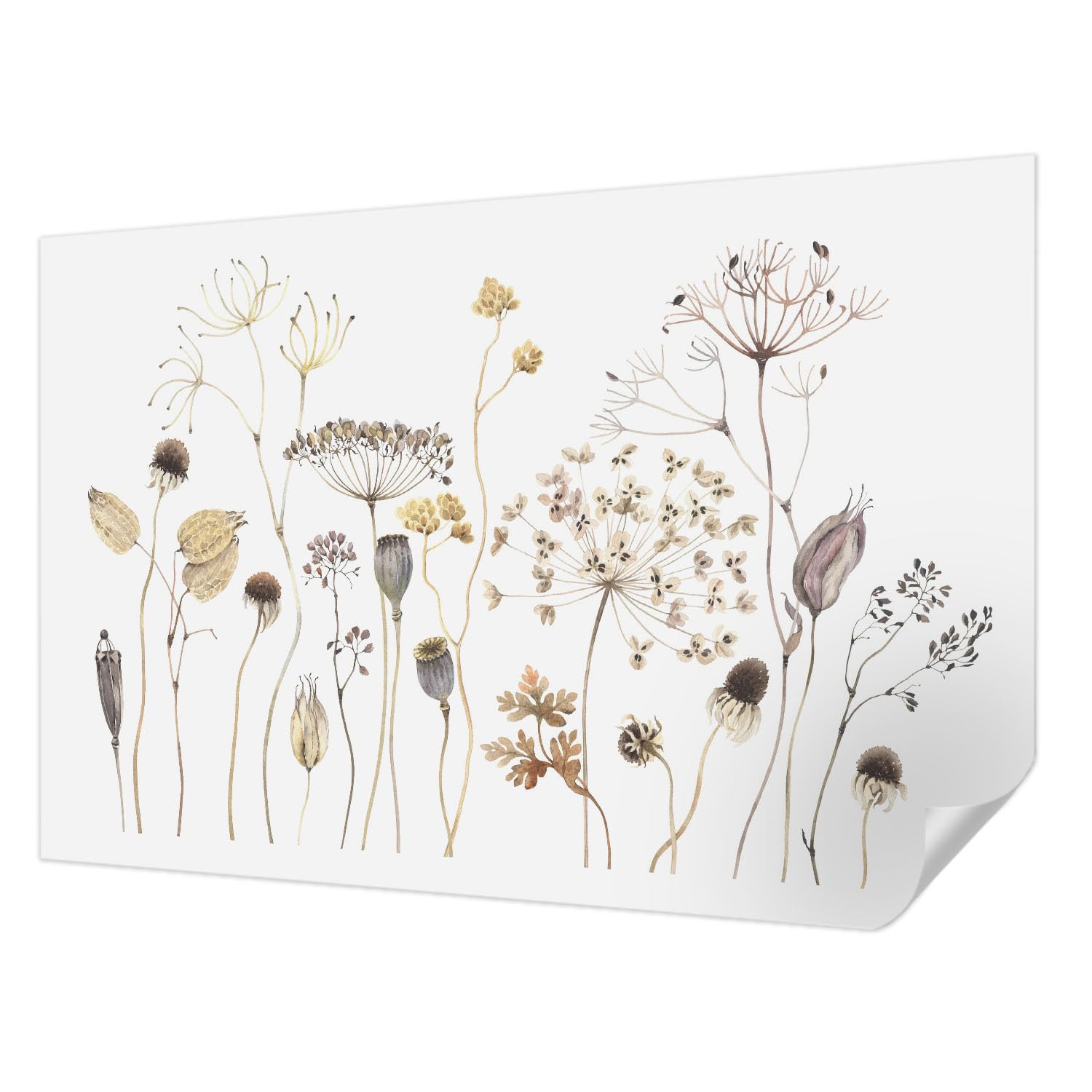 Décor mural adhésif haute qualité 104x70 cm fleurs sauvages moderne