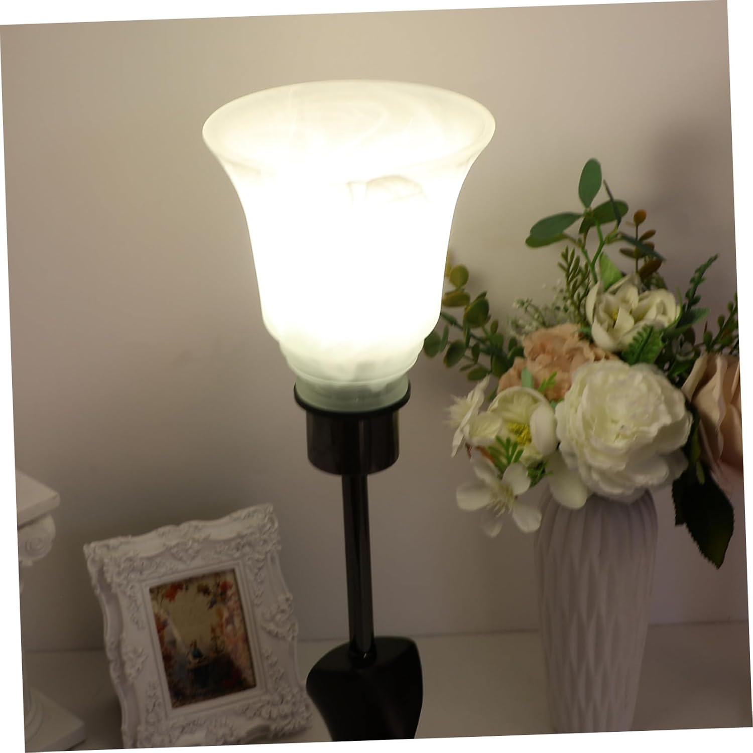 4pcs Frosted Glass Ceiling Light Shades Bell Shape Replacement Lampshades for Standard Fixtures Wall Sconces Soft Diffused Lighting Home Decor