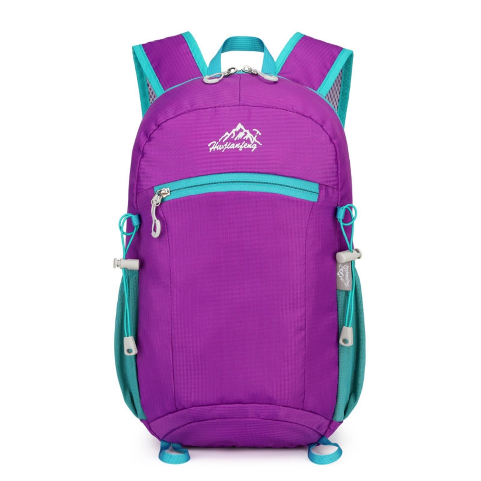 Waterproof Backpack Foldable Lightweight Backpack Side Pockets Packable Daypack for Walking, Biking Purple-picture-15