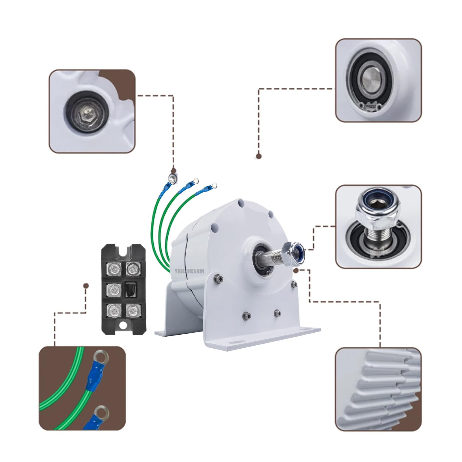 Alternateur à Aimant Permanent à Trois Phases sans engrenage 8000W, générateur sans Noyau 12V 24V 48V 220V Basse RPM 500 RPM pour Les générateurs éoliens/hydroélectriques