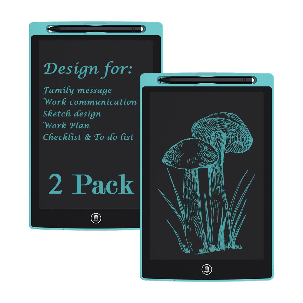 Photo 1 of [2 Pack] [TIQUS] 10 Inch LCD Writing Tablet Pad Ewriter Electronic Board and MeMO Notes for and Adults at Home School and Office Thick Stylus Light Blue
