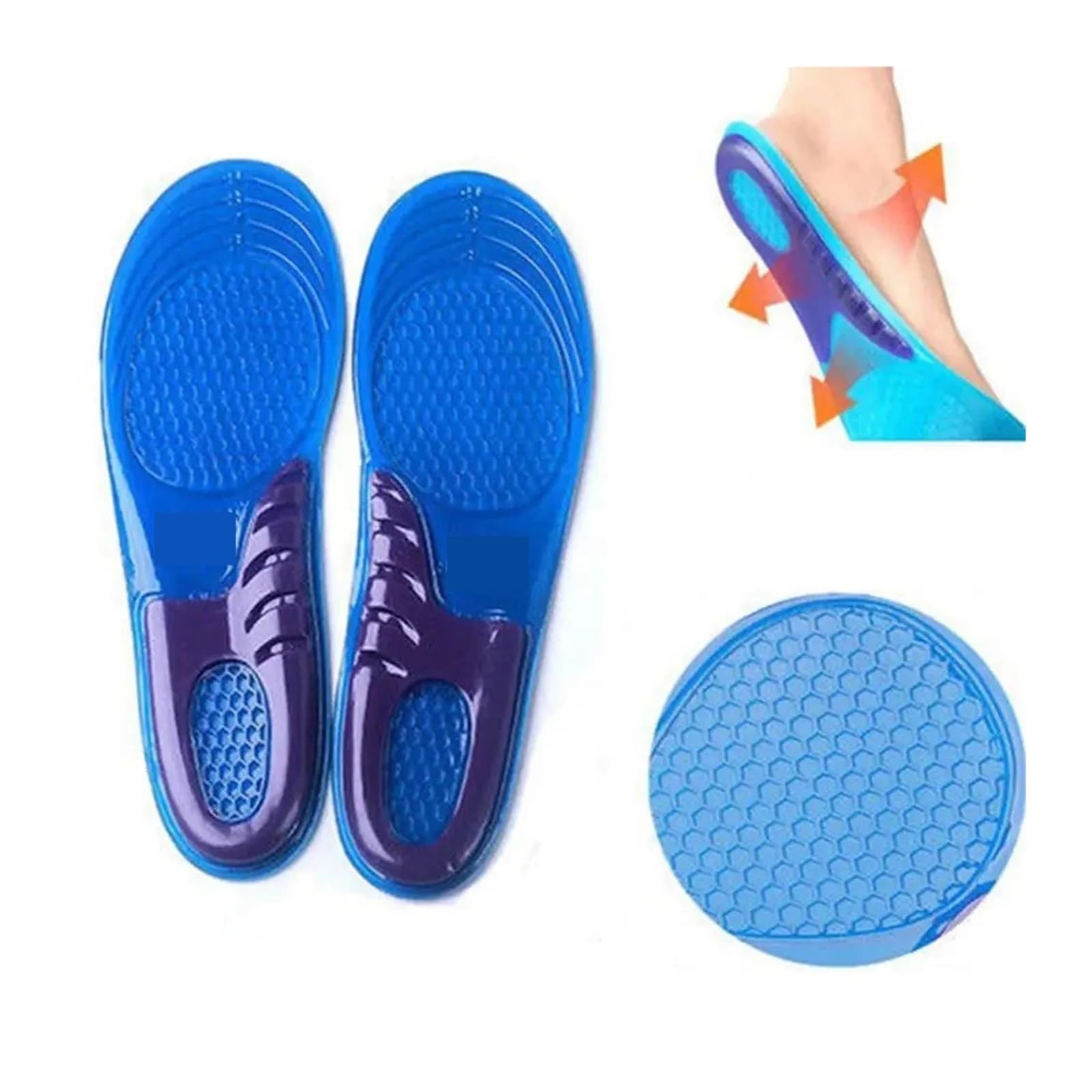 Plantillas De Soporte 1 par de plantillas ortopédicas masaje for soporte arco for hombre y mujer, almohadilla Gel antideslizante silicona Unisex for calzado deportivo con absorción impacto