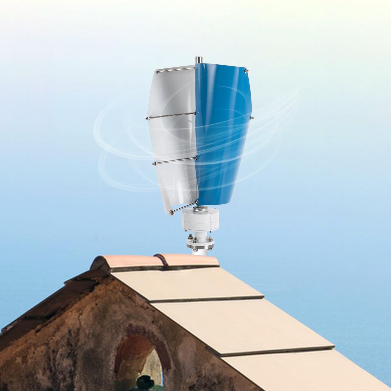 Generatore di energia eolica verticale 100 W 3 pale con regolatore eolico da giardino kit completo, per barche, gazebo da giardino, chalet