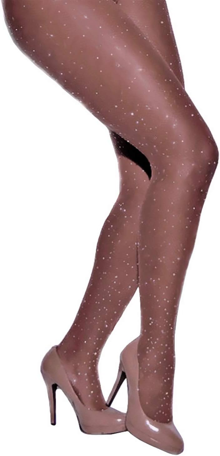 Women's Shimmer Tights Silk Reflections Control Top Pantyhose Sparkly Rhinestone Sheer Stockings