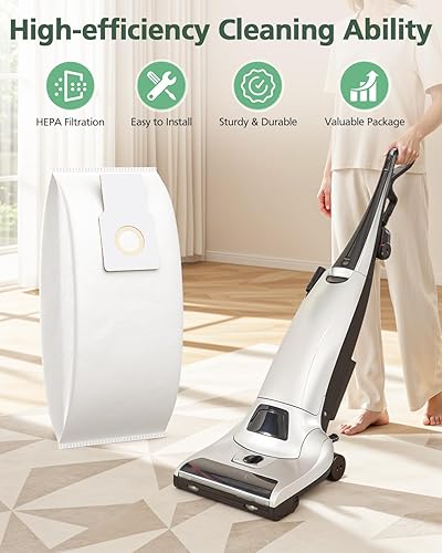 Miniatura 7 de Paquete de 12 bolsas de vacío de tela HEPA tipo O 53294 de repuesto para aspiradora vertical Kenmore, modelo 53294, 5068, 50688 31140, repuesto #