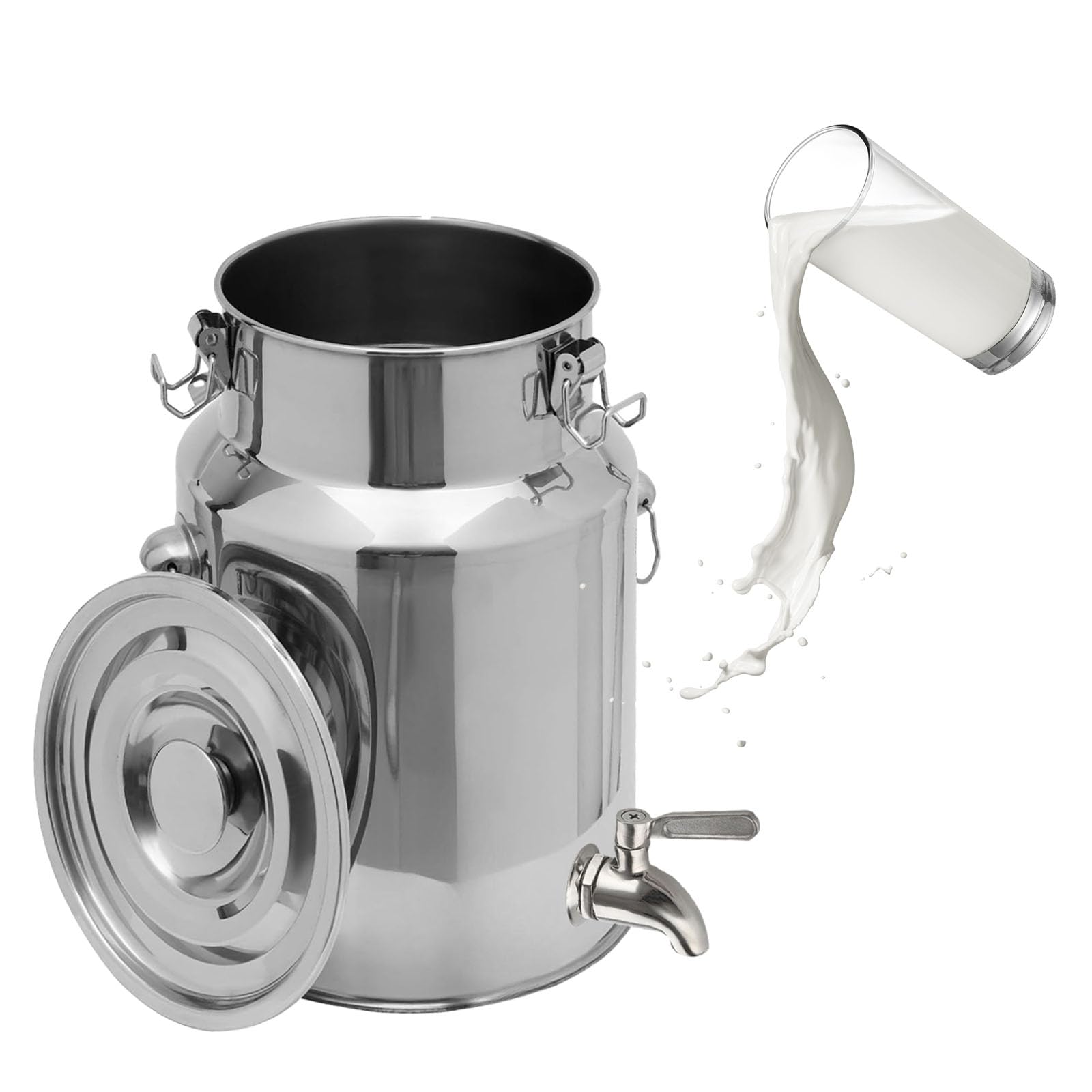 AYCDL Pail Milk Can Bucket,Milk Jug with Tap Bucket Made of Stainless Steel Transport for Storing Liquids and Solids,5L,18L