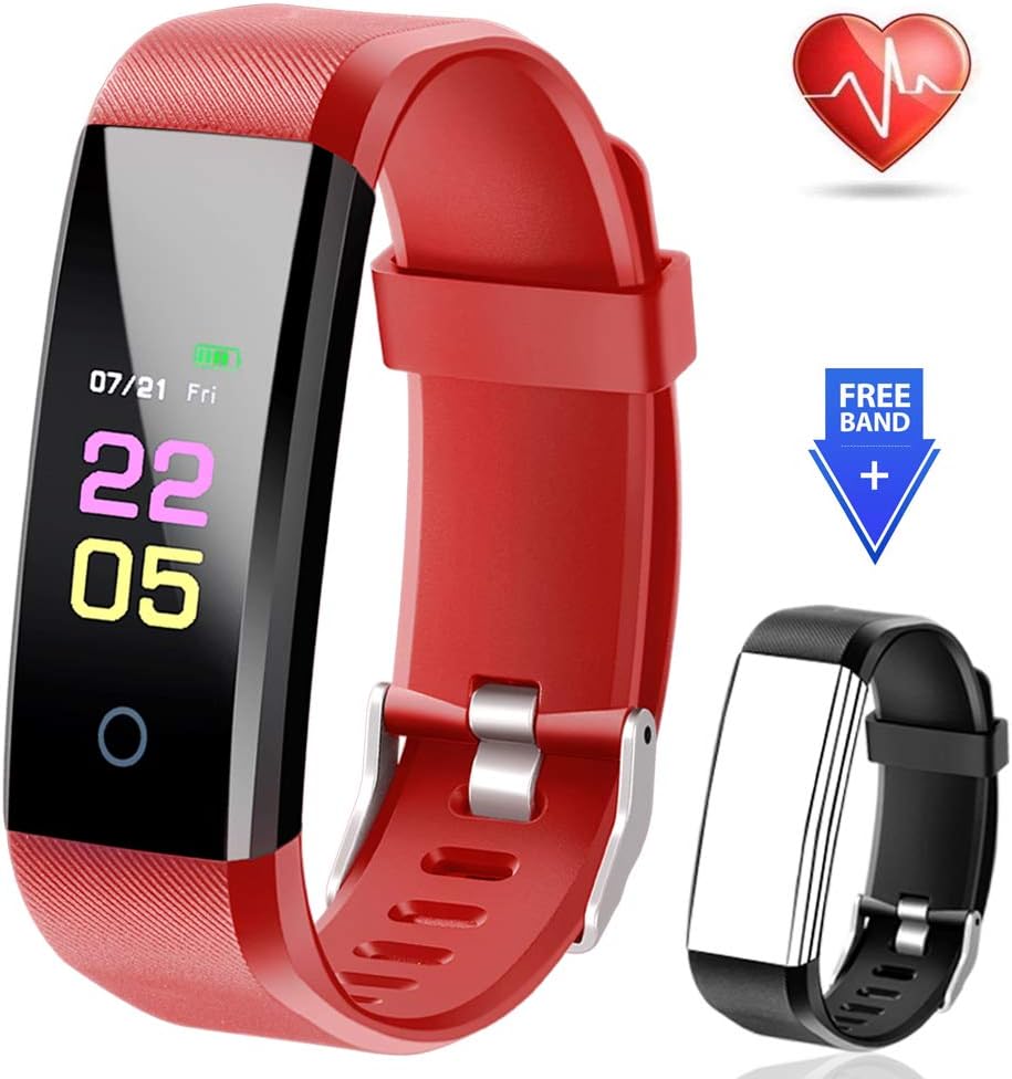 ANCwear Fitness Tracker Waterproof - Fitness Watch with Heart Rate Blood Pressure Monitor, Activity Tracker with Sleep Monitor, Calorie Step Counter Smart Watch for Women Men Kids Compatible iPhone