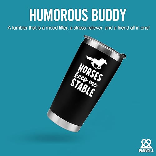 Miniatura 2 de Panvola Horses Keep Me Stable Horse Lover - Regalos ecuestres para mujeres y hombres, de mamá, papá, amigos, vasos aislados al vacío de acero