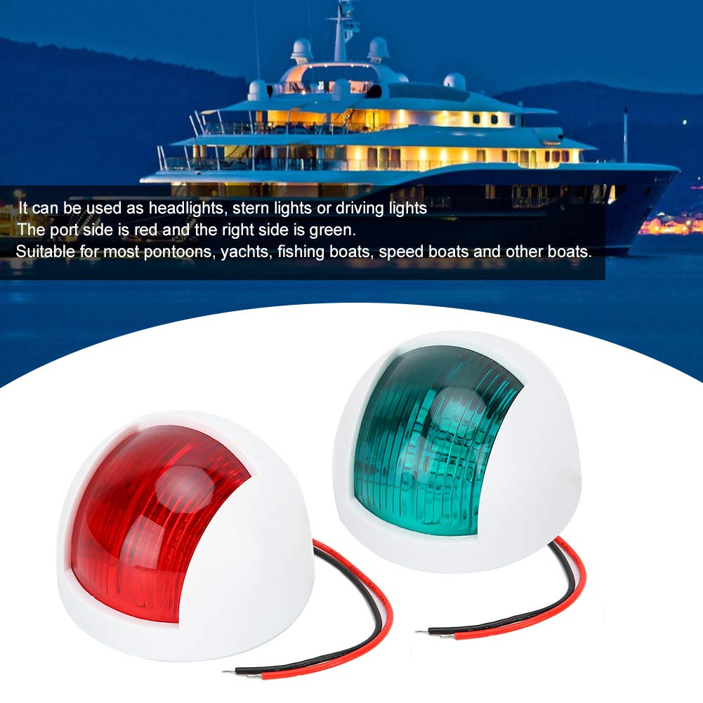 Luces de Navegación LED para Barcos Pareja de Faros de Señalización Rojo y Verde 12V Impermeables IP66 para Pontones Yates Lanchas y Embarcaciones Pequeñas