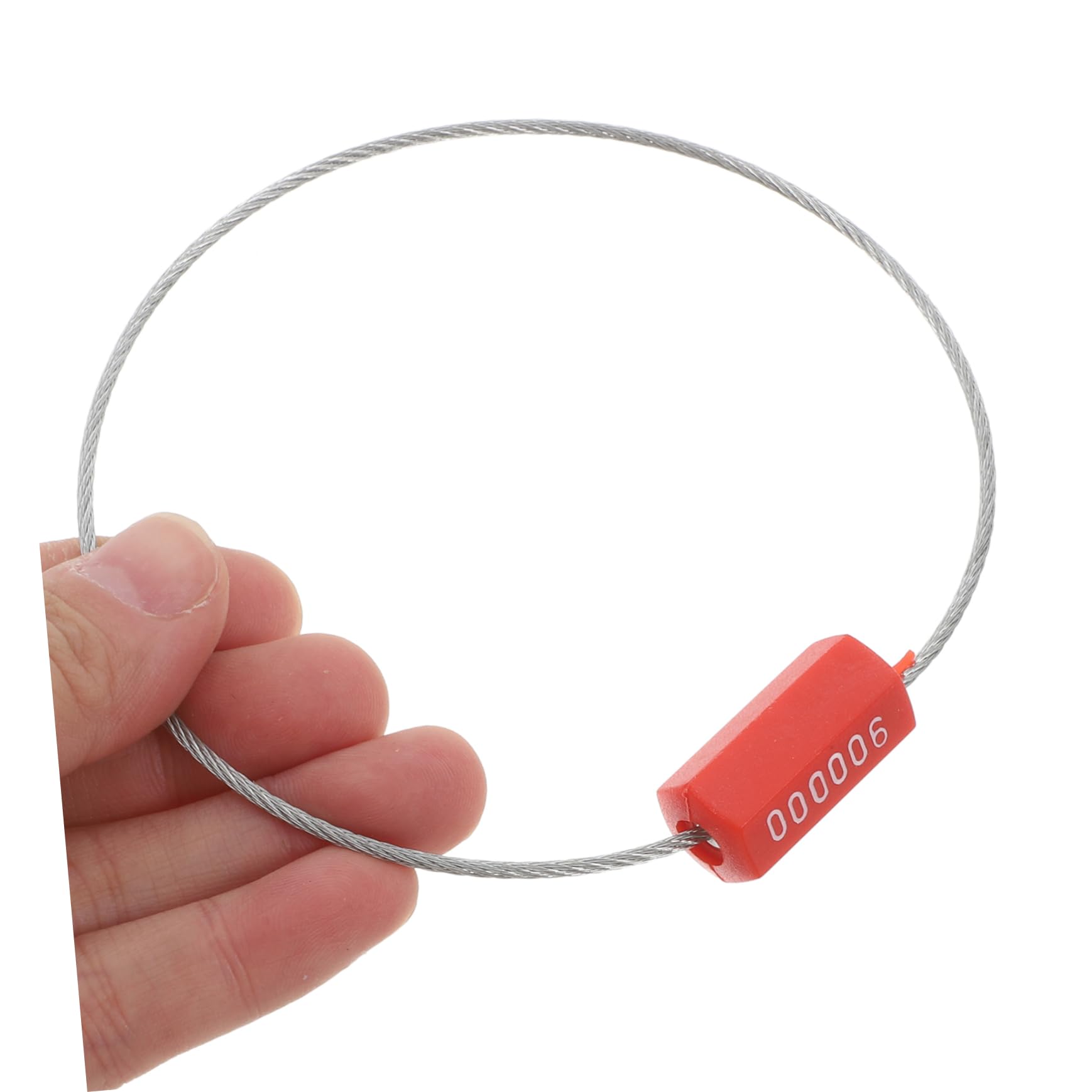 Ciieeo Lot de 100 Étiquettes de Câble de Sécurité Rouges, Acier et Abs, à Verrouillage Automatique, Numérotées, pour Expédition et Conteneurs