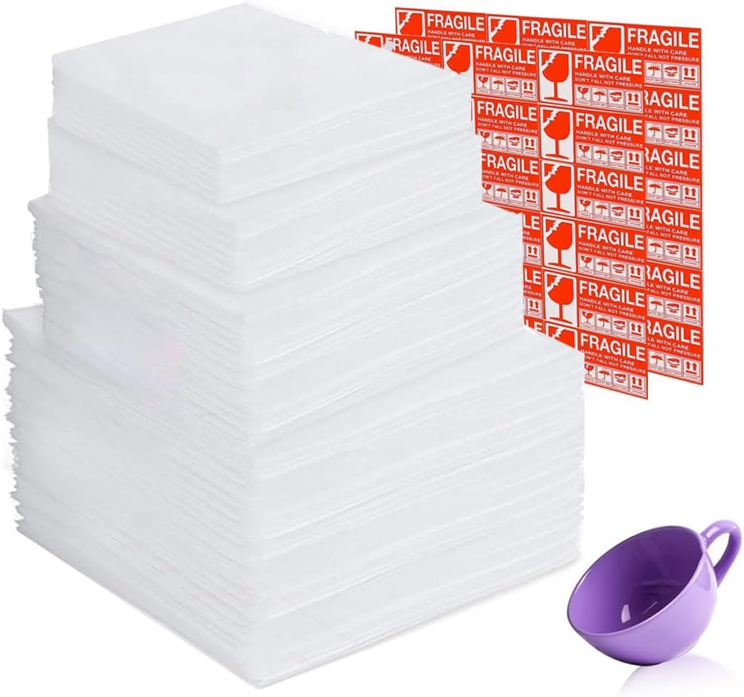 150Pcs Moving Supplies,Foam Pouches to 3 Size (8x8 Inch,7.5 Inchx12inch,15x15 Inch),Use Packing Supplies Cup, Glasses, China, and Dishes,Etc