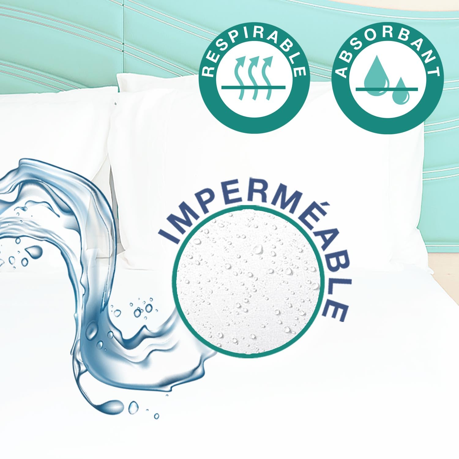 Coprimaterasso impermeabile Bouclette Comfort 100% cotone di alta qualità Oeko-TEX® berretto 35 cm coprimaterasso anallergico traspirante isolante per letto antiacaro 160 x 200
