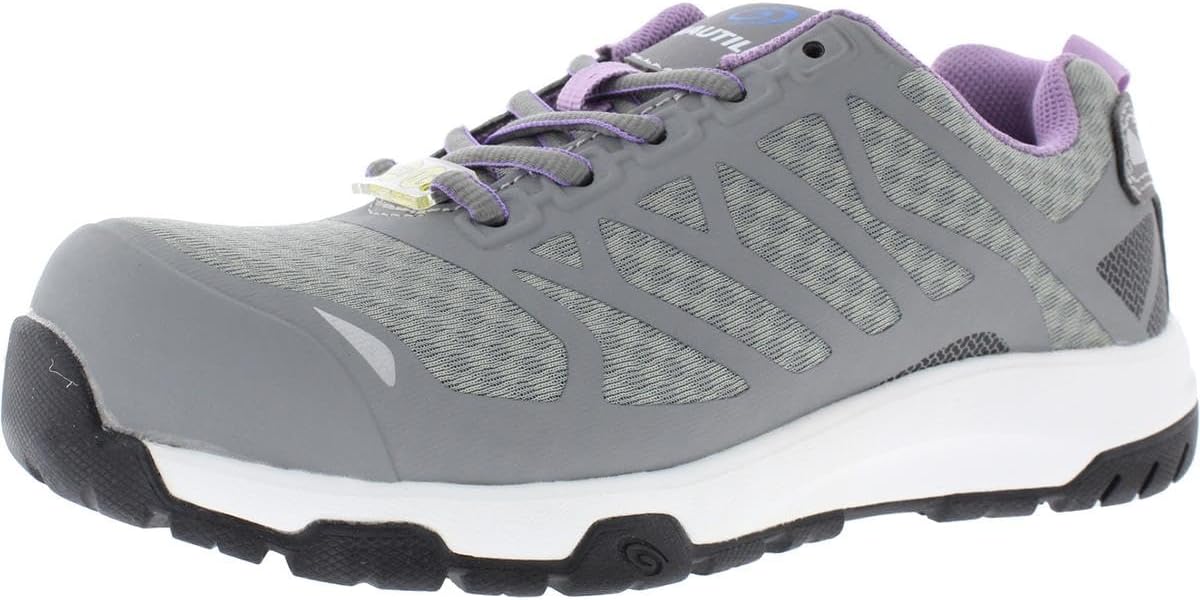 Nautilus Womens Grey/Purple Mesh Carbon Toe 2489 Velocity ESD Work Shoes 9 M