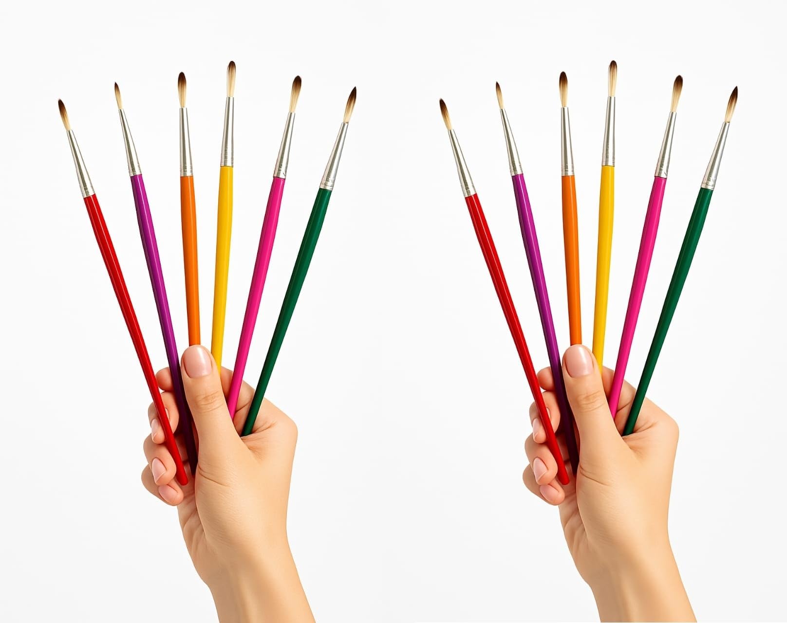 FIRST CLICK Round Paint Brushes, Set of 12, Colourful Handle Design, Soft Bristles for Art & Craft, Watercolor, Acrylic & School Use-picture-35
