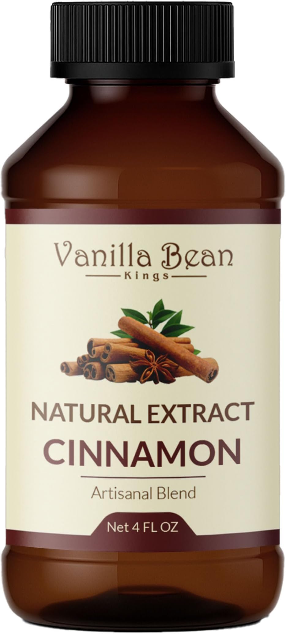 Pure Cinnamon Extract for Baking and Flavoring - 4 OZ - Premium Quality Natural Flavors for Baked Goods, Desserts, & Cooking