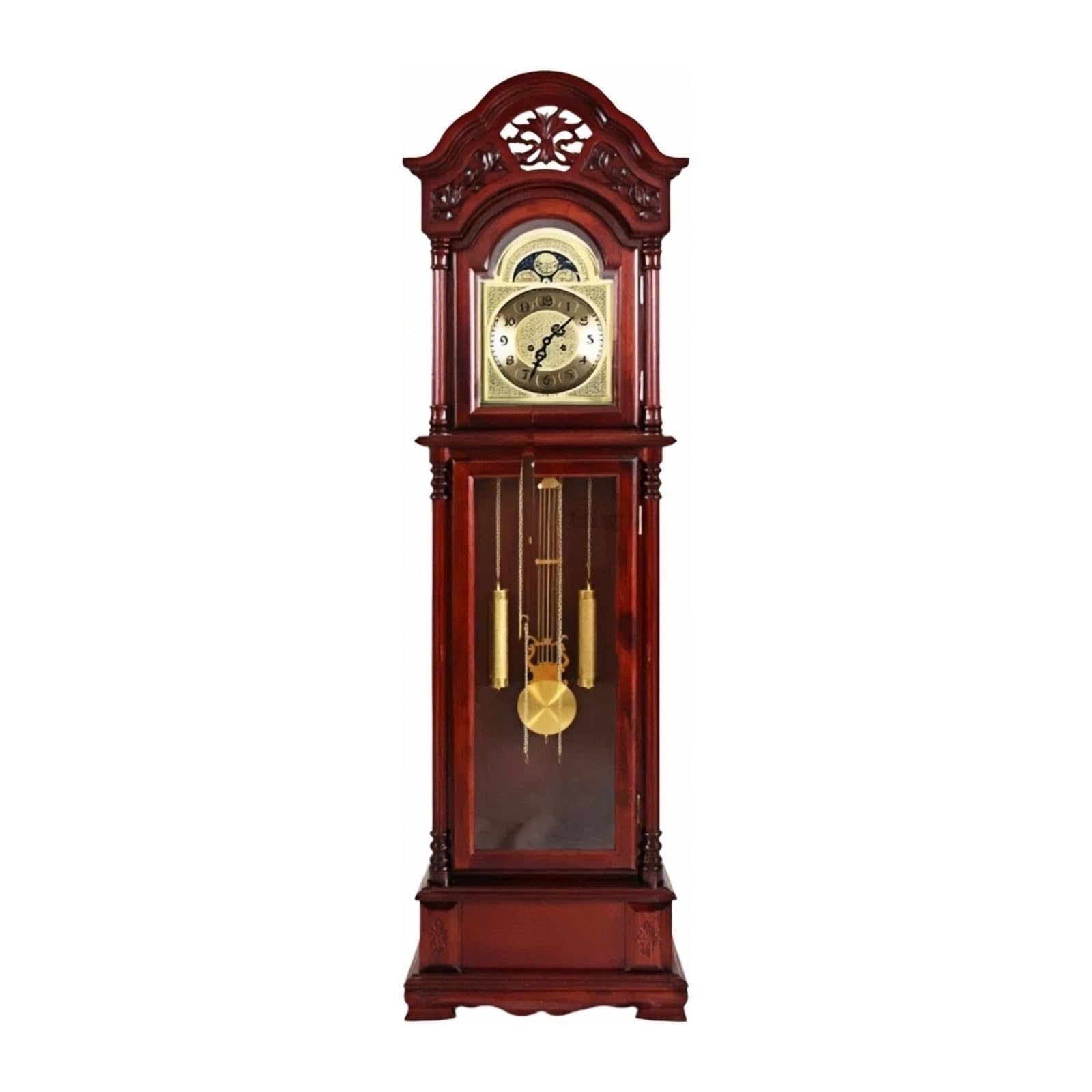 WANGHAI-666 Grandfather Clocks Wood Grandfather Clock Floor Mechanical Pendulum Classic European Style
