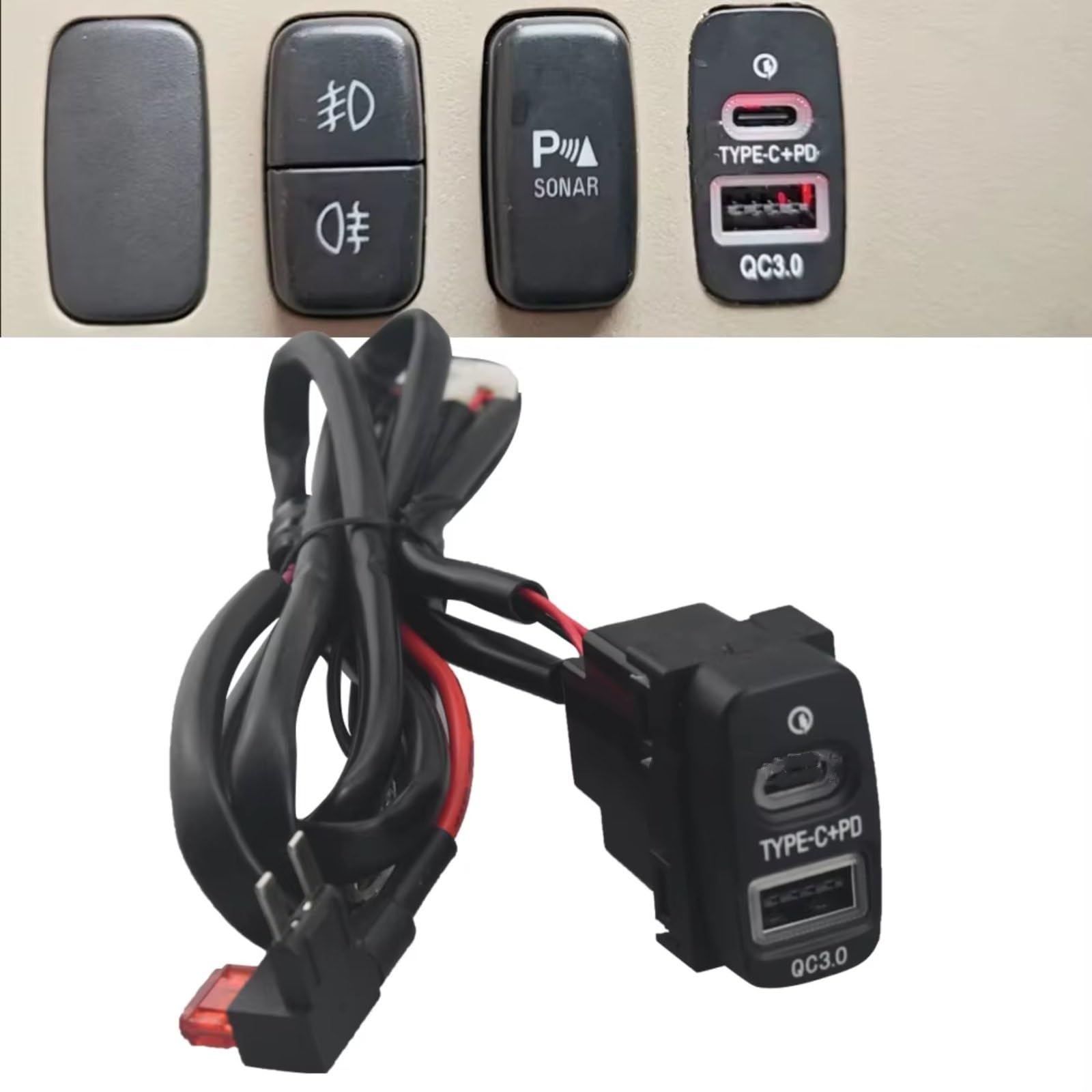 Puerto USB Consola Central Compatible Con Mitsubishi Para Outlander Coche Para Cargador PD Carga Rápida Teléfono Adaptador Salida Puerto USB