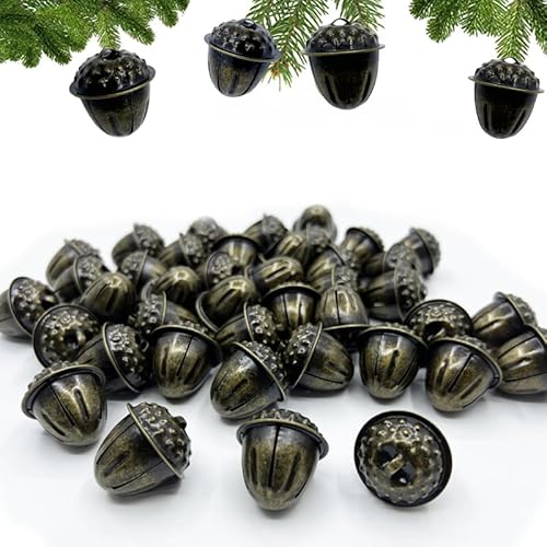 Generic 20Pcs Vintage Bronze Jingle Bells Christmas Decorative Bells Antique