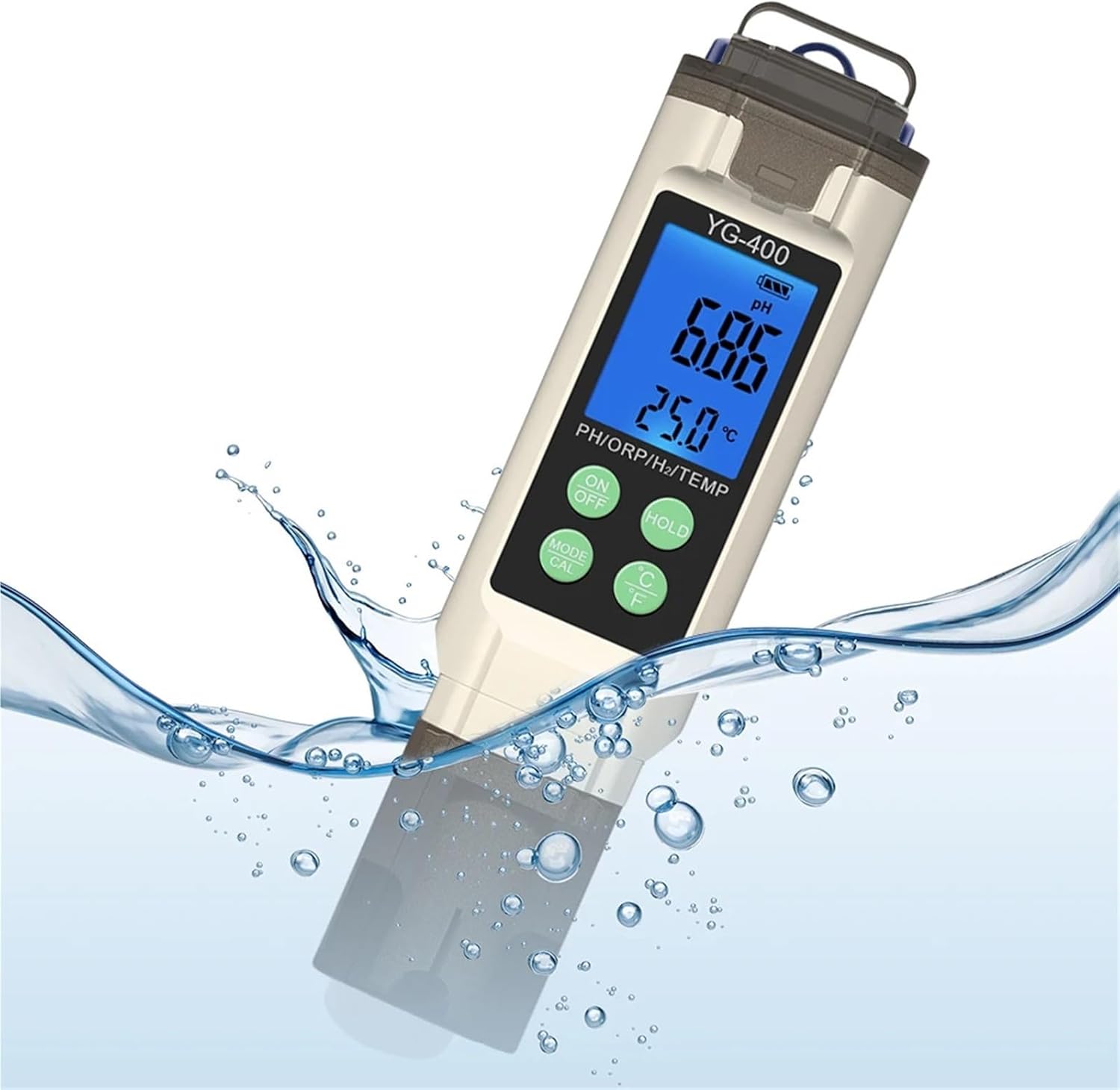 Digital Water Tester 4 in 1 Quality ORP H2 PH Temp Meter Portable for Drinking Aquariums Hydroponics Pools