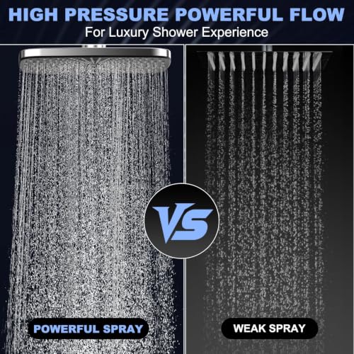Image of 12 Inch High Pressure Rain Shower Head Combo,9 Settings Shower Handheld