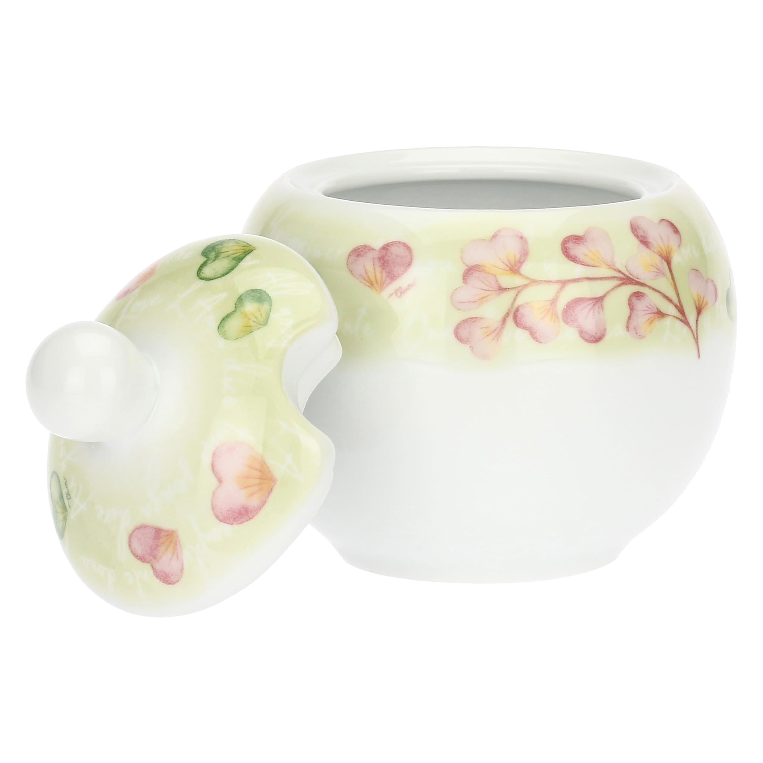 THUN - Set 2 tazzine espresso con zuccheriera - porcelllana - Collezione Cuori in Fiore - 13 x 6 cm