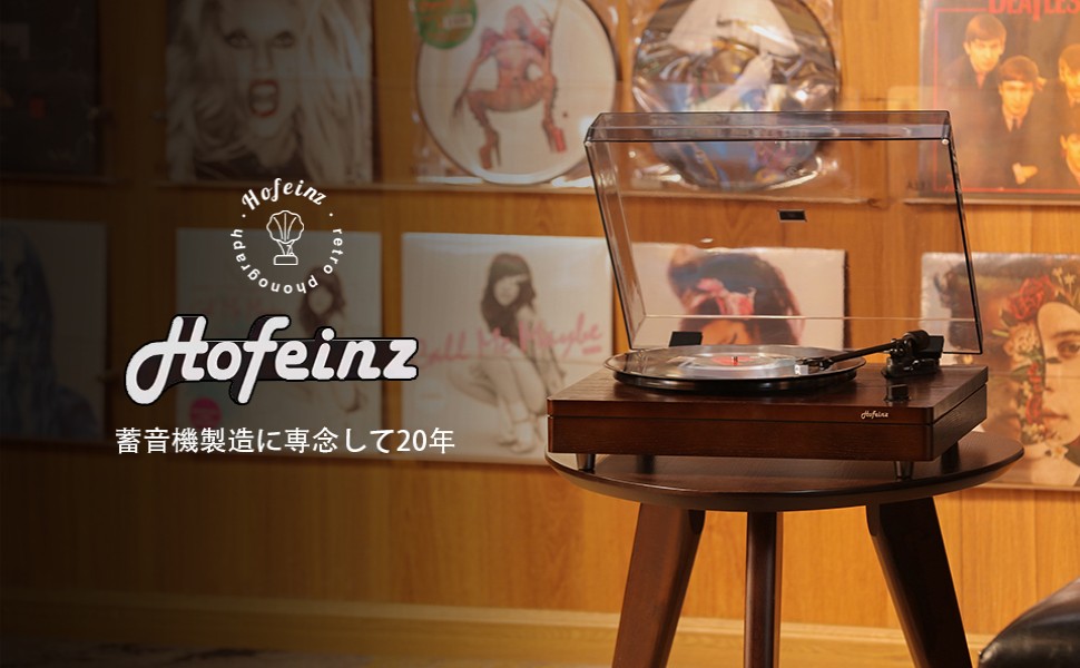 Amazon.co.jp: Hofeinz Bluetooth レコードプレーヤー、レトロな木製