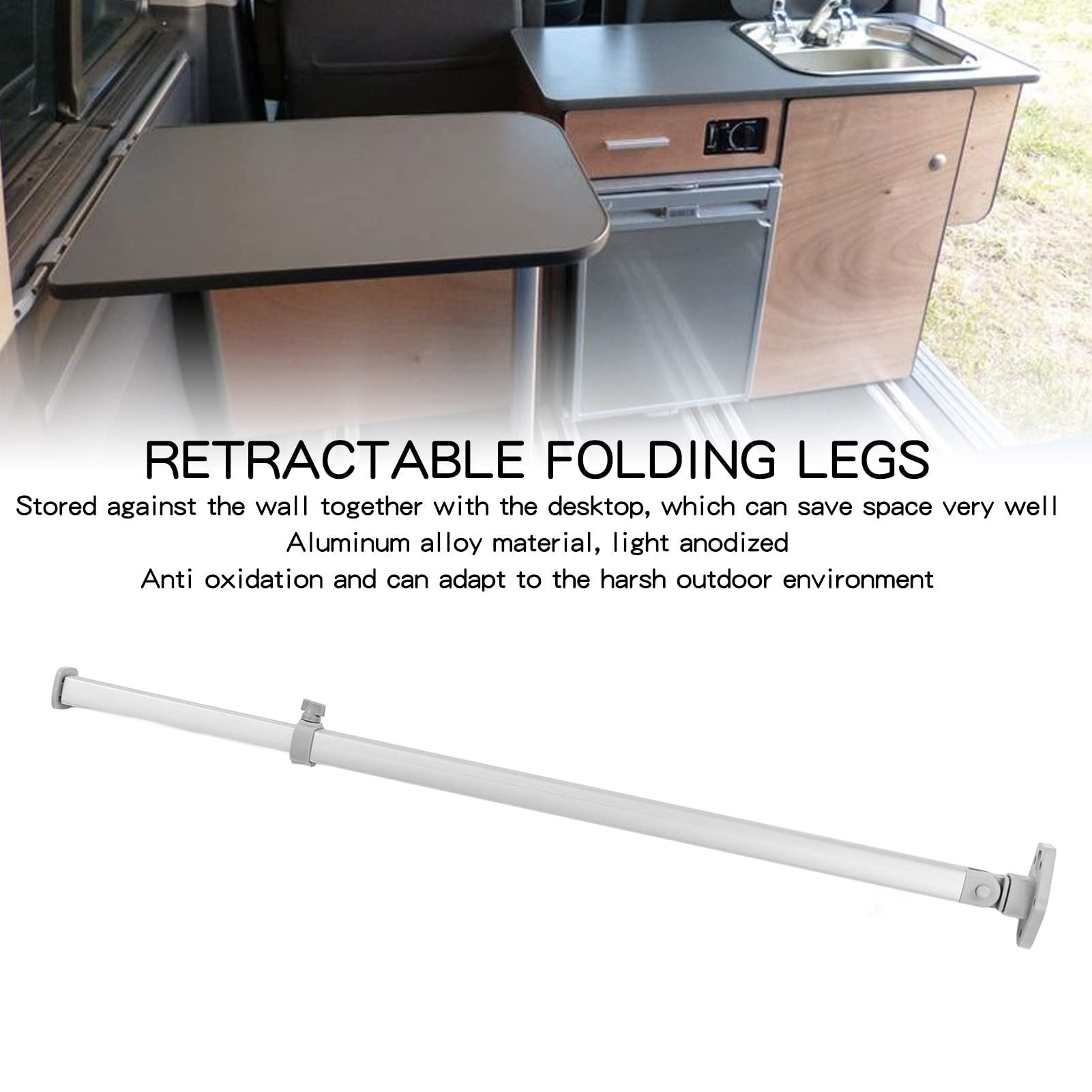 Pata de Escritorio Ajustable para Caravana, Patas de Mesa Telescópicas Plegables, Ahorro de Espacio, Apariencia Exquisita, Antioxidante para Yate RV