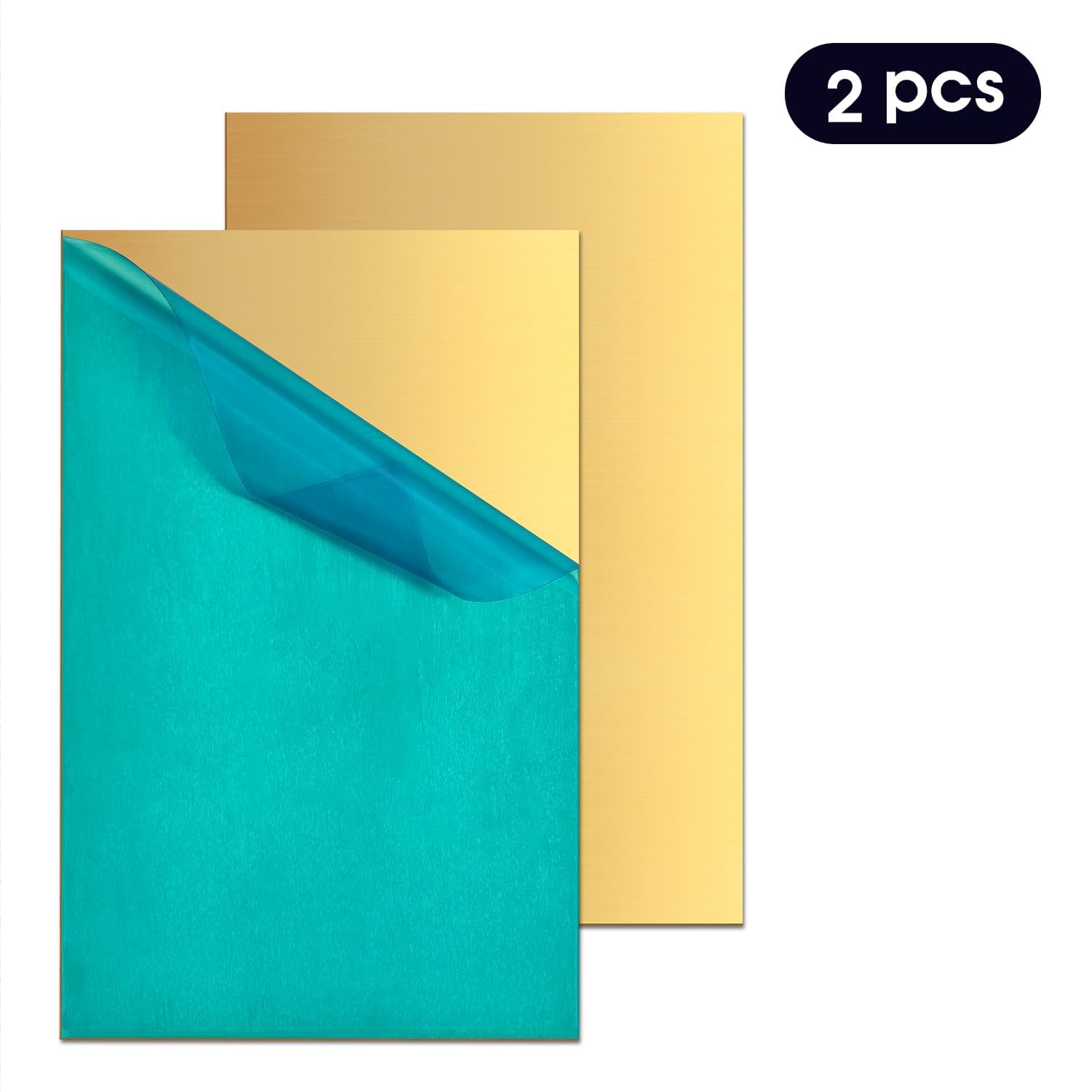 Lot de 2 tôles de laiton, 10,2 x 15,2 cm, épaisseur : 1 mm, plaque en laiton pur à 99,9 %, pour gravure, bricolage, bijoux