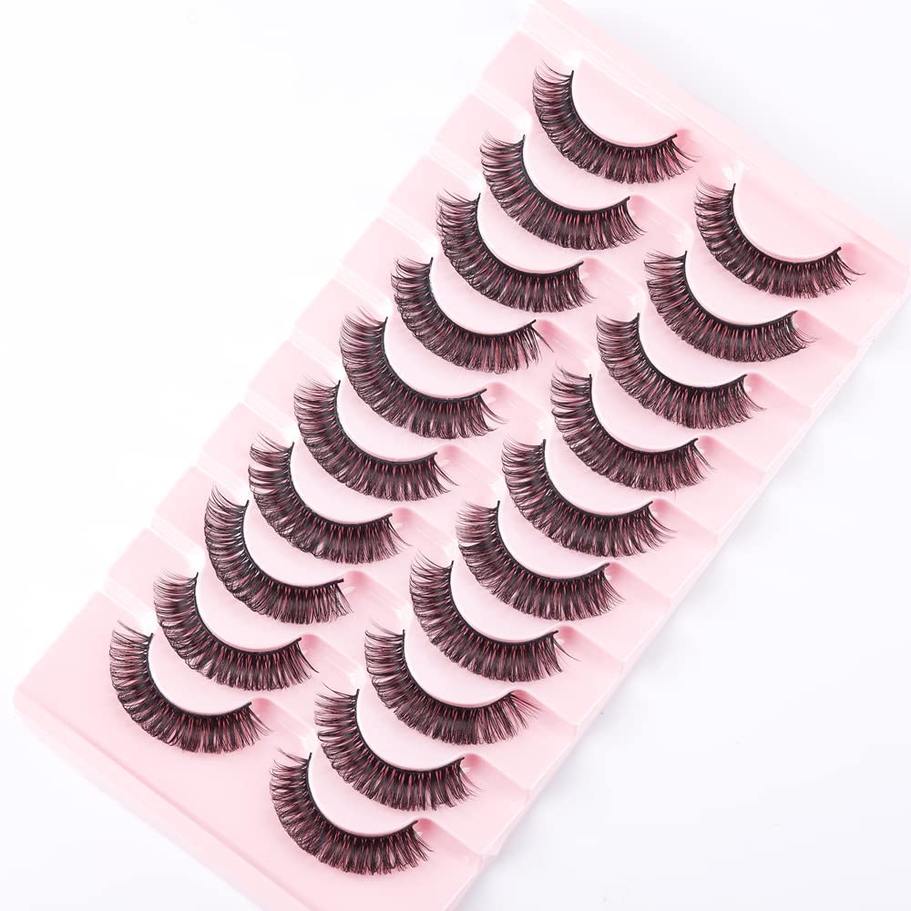 False Eyelashes Russian Strip Lashes Natural Fluffy Wispy D Curly 10 works Reusable Fake Eyelashes Faux Mink Lashes Thick Short Soft Eyes Lash(#2) - Image 4