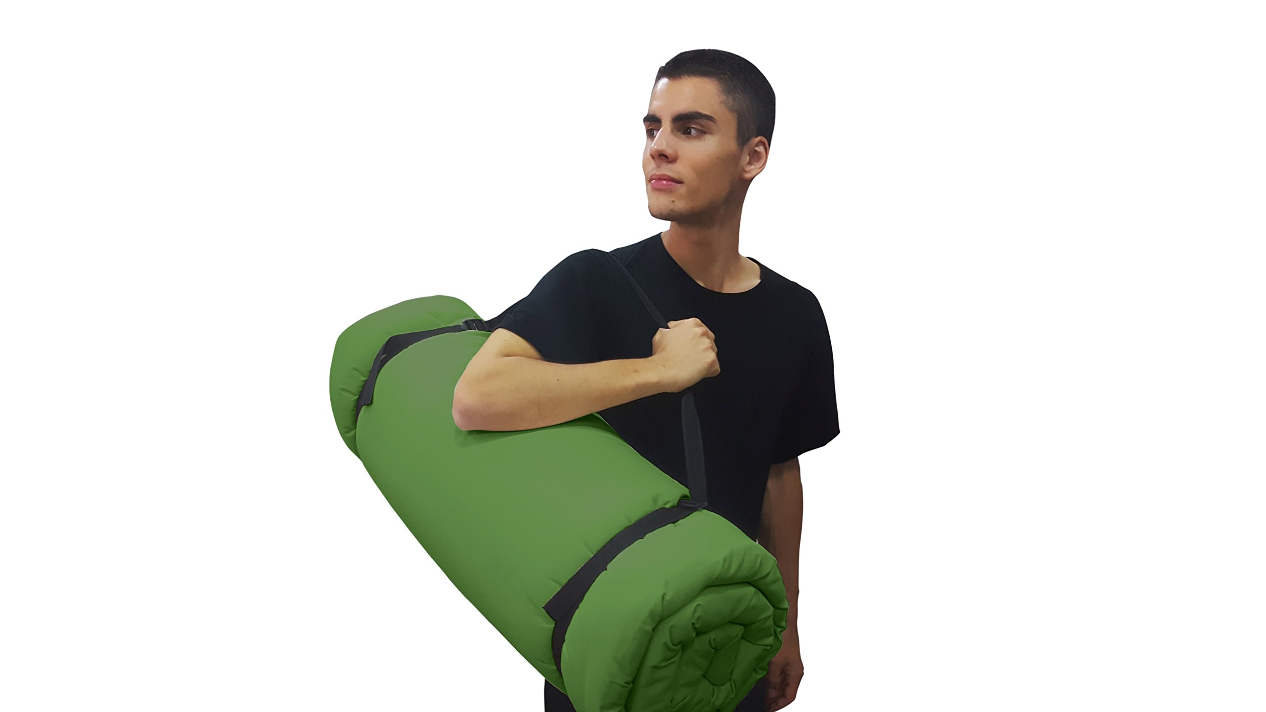 Futon Portatil Verde, 80x200x4 cm