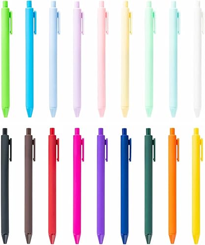 Niziline Bolígrafos multicolores, bolígrafos de gel de plástico, 18 colores, ligeros y duraderos, escritura suavemente, divertidos regalos de oficina