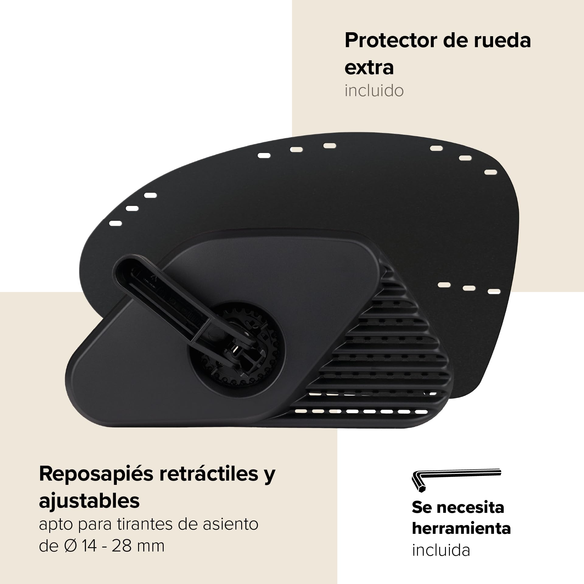 Polisport Guppy Junior AMZ All Black 8636100027 - Silla Trasera para Niños Edad 6+, Altura 1,10m+, Máx. 35Kg, Silla Bicicleta Niños, Reposapiés Plegables, Protector De Rueda, para Portaequipajes,Negro