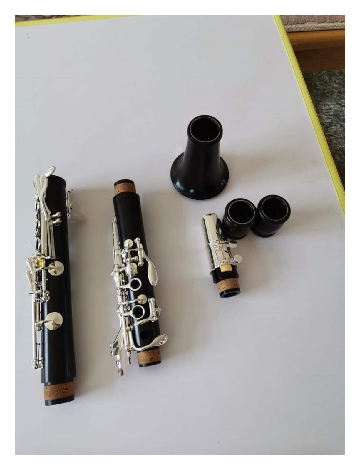 Professional Klarinette Professionelle Klarinette C-Stimmung Aus Ebenholz Oder Bakelit-Splitter Überzogene Tasten Mit Mundstück (Color : Ebony Wood)