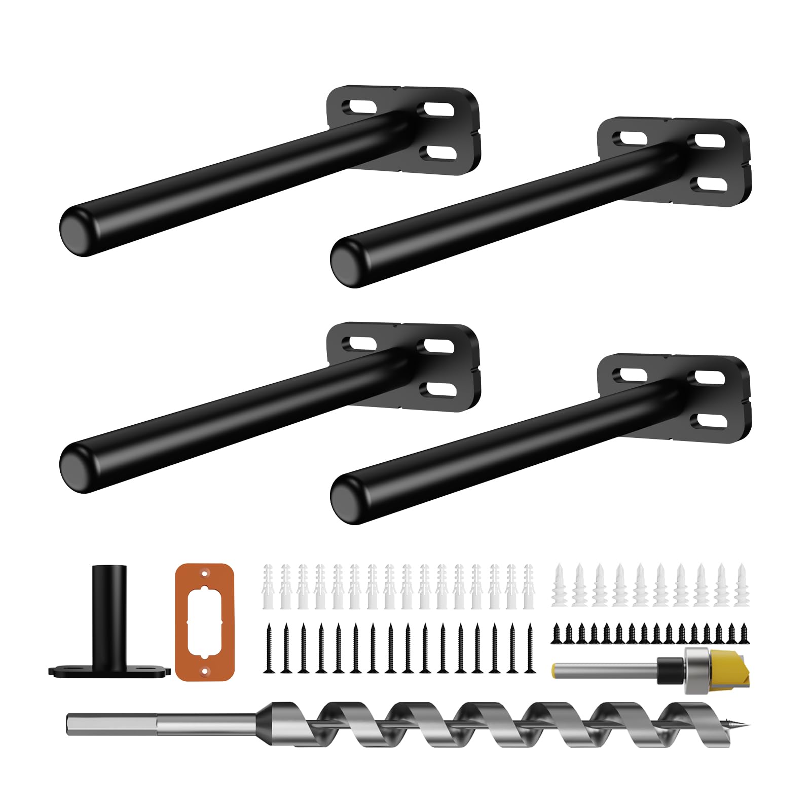 6pcs Wall Shelf Brackets Heavy Duty Floating Shelf Bracket Hidden,Invisible Black Shelving Brackets Decorative Floating Shelf Hardware Heavy Duty,Metal Shelf Support Bracket(6"-6pcs) — Amazon image 13