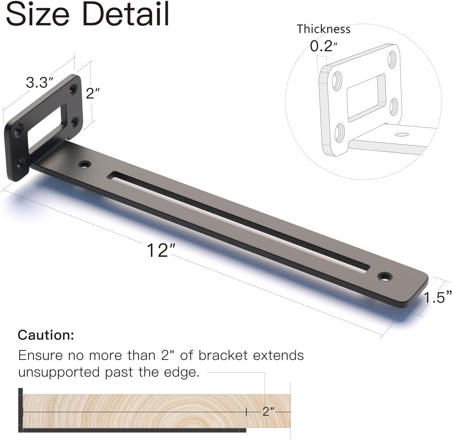 LEOPO 12 Inch 4 Pack Openwork T Shelf Brackets for DIY Floating Shelf,1/5 Inch Thick Heavy Duty Metal Shelf Bracket,L Brackets for Shelves Support