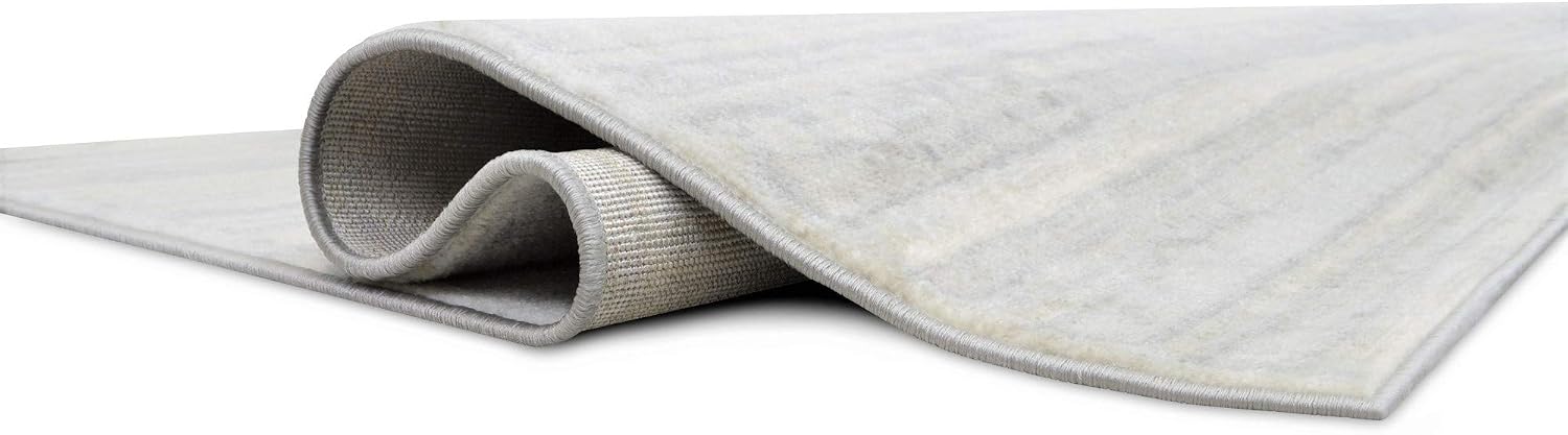 HR Silver Rugs Stripped Pattern Area Rug 5x7 Contemporary Carpet Gray Ultra-Soft Luxury Living Room Area Rug