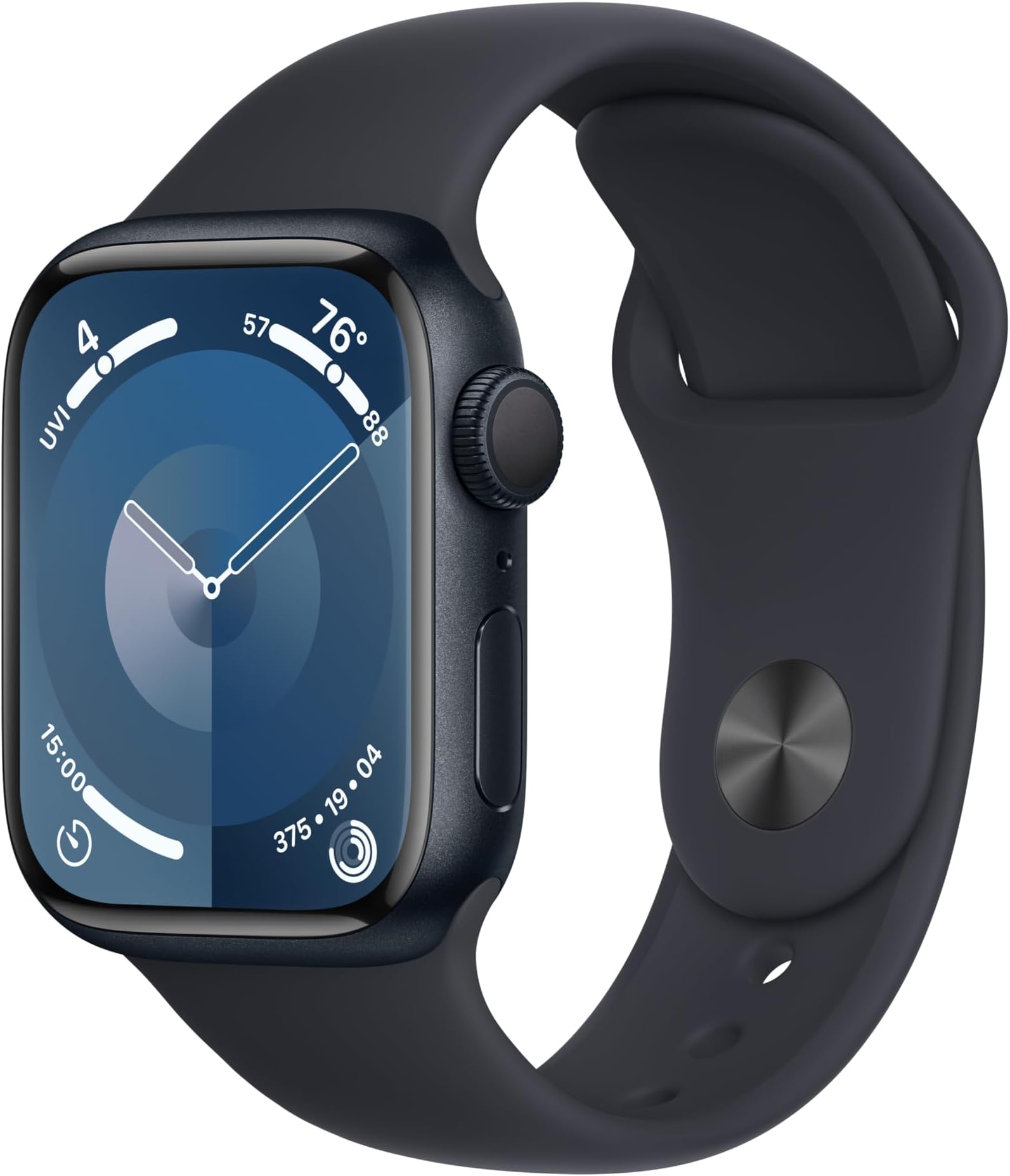 Apple Watch Series 9 [GPS 41mm] Smartwatch with Midnight Aluminum Case with Midnight Sport Band S/M. Fitness Tracker, ECG Apps, Always-On Retina Display, Water Resistant