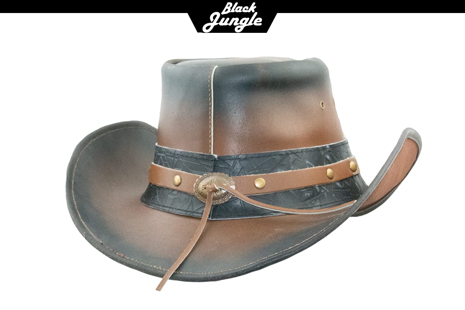 Black Jungle Ontario Outdoor Western Cappello in Pelle Australia Cowboy Cappelli in Pelle Cappello da Equitazione Unisex