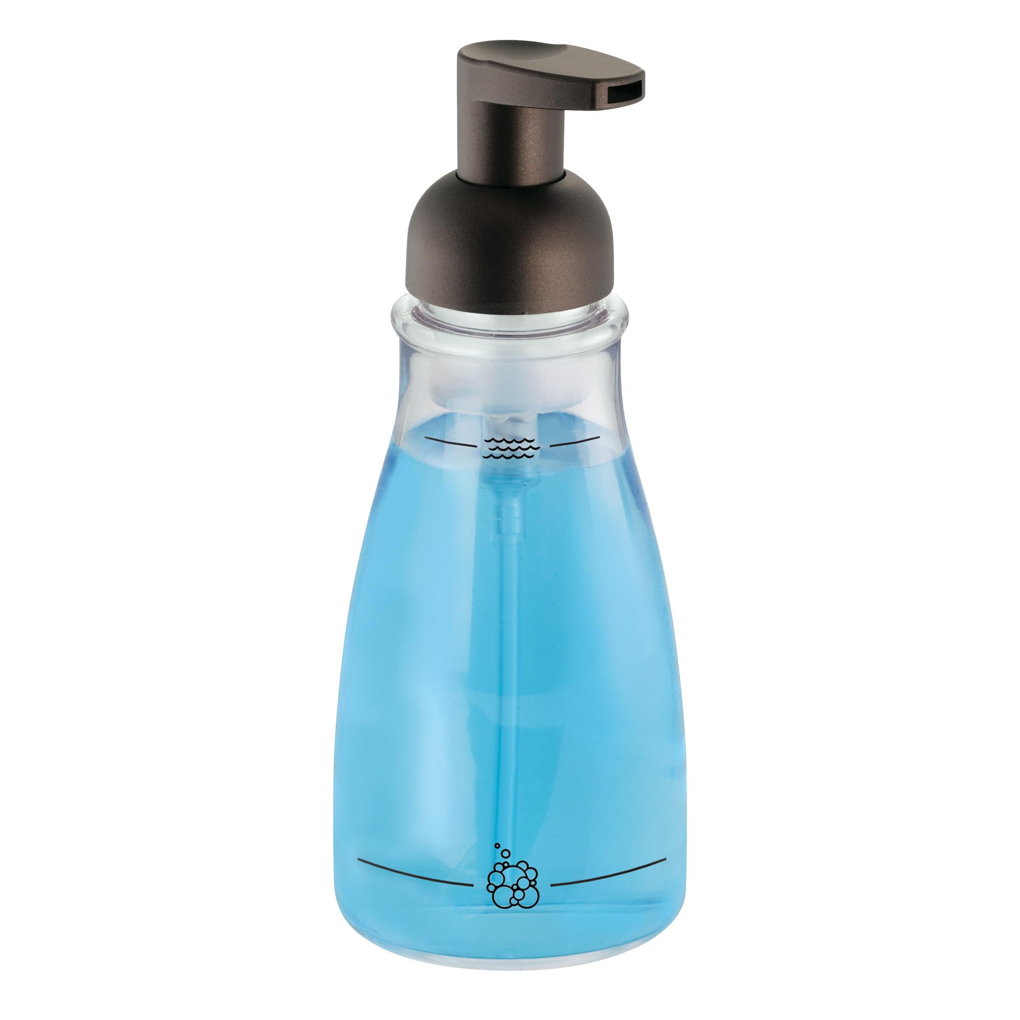 iDesign 1-Piece Foaming Soap Pump, Clear/ Bronze