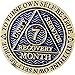 7 Month AA Medallion Antique Bronze Dusty Blue Color Sobriety Chip