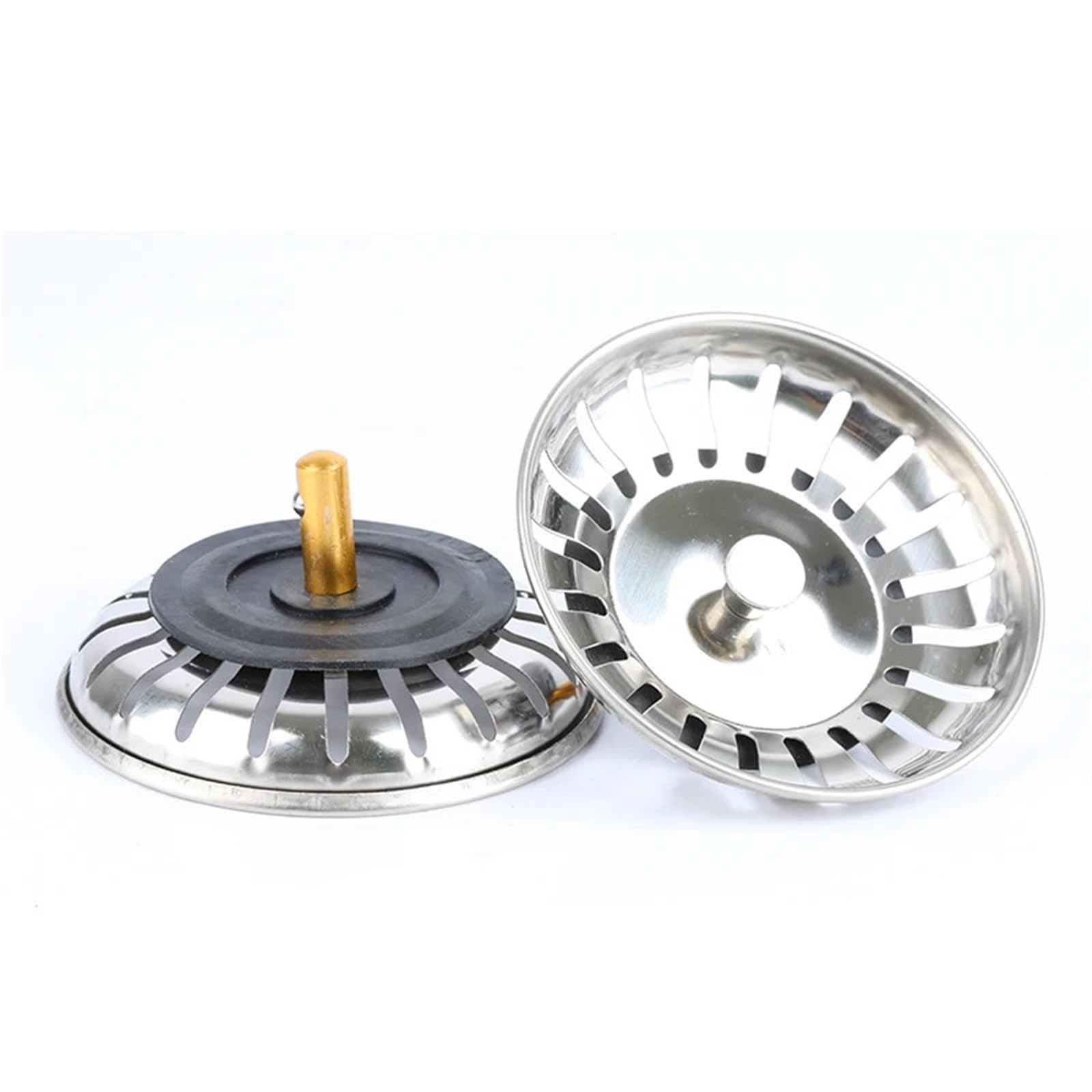 Sink Strainer Waste 2Pcs Stainless Steel Sink Waste Plug Filter