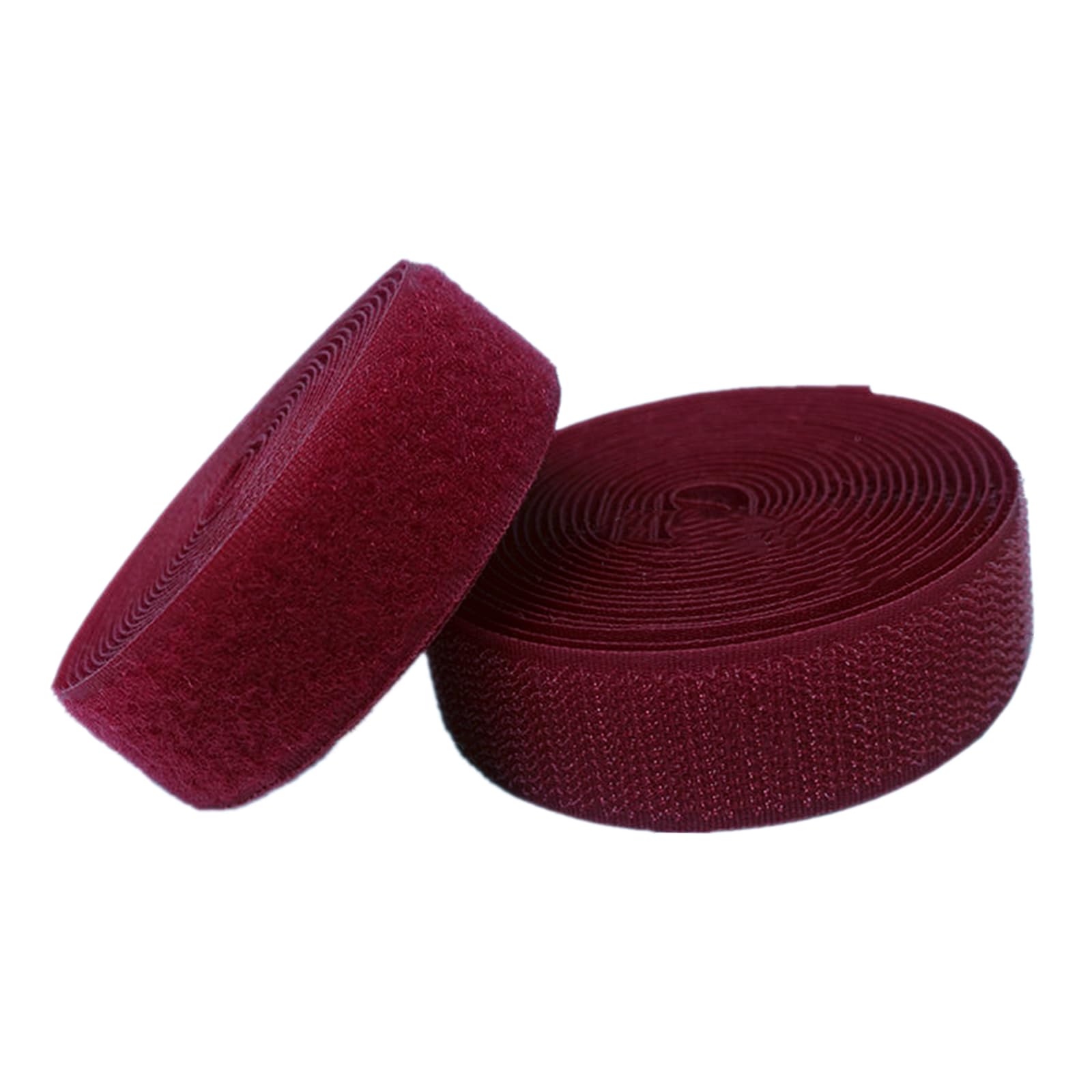 Cinta de Tiras Autoadhesivas, Cinta de for Coser de 25 mm, Tiras de Nailon con Parte Posterior no autoadhesiva, Cierre de Tela(Wine,25MM x 25 Yards)