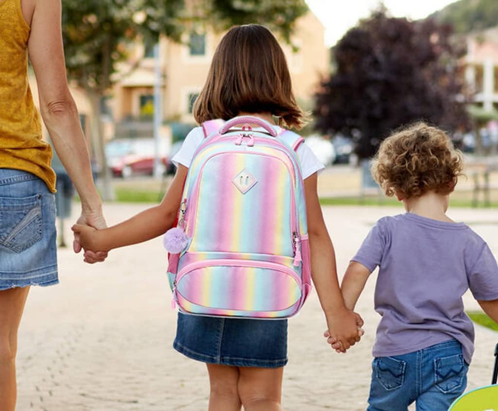 Meisohua School Backpacks Girls Unicorn Backpack with Lunch Bag and Pencil Case Kids 3 in 1 Bookbags School Bag Set