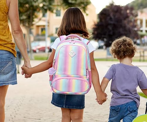 Miniatura 7 de Meisohua Mochilas escolares para niñas, mochila de unicornio con bolsa de almuerzo y estuche para lápices, juego de bolsas escolares 3 en 1 para