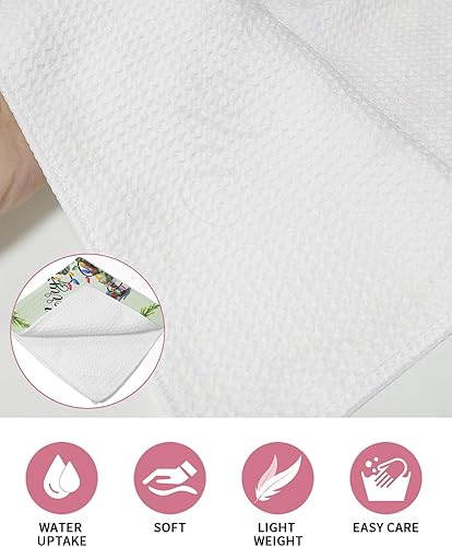 Miniatura 5 de Artwork Store 2 Packs Kitchen Towel Cotton Waffle Weave, Green Xmas Elf Merry Christmas Absorbent Quick Drying Dish Cloths for Kitchen Living Room