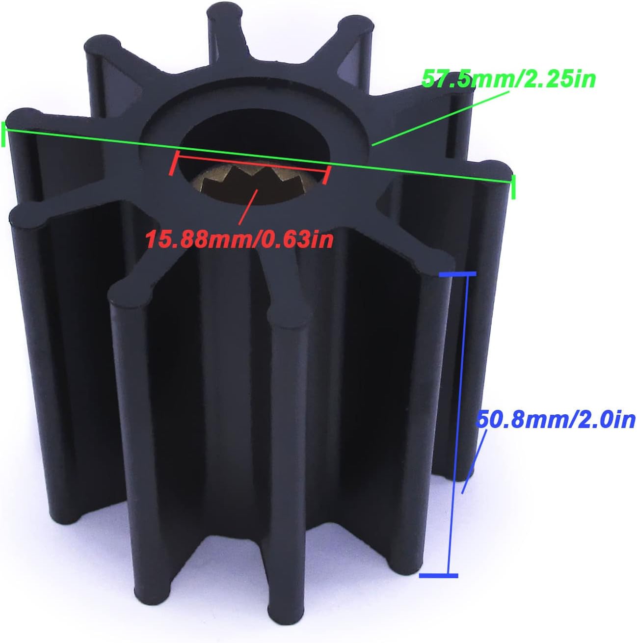 Water Pump Impeller 18777-0001 18777-0001-P 22120-0001 for Jabsco /124223-42092 119773-42600 for Yanmar /500104 500133 for CEF /834794 876120-7 for Volvo Penta / 5022 for ANCOR / 9-45704 for Mallory