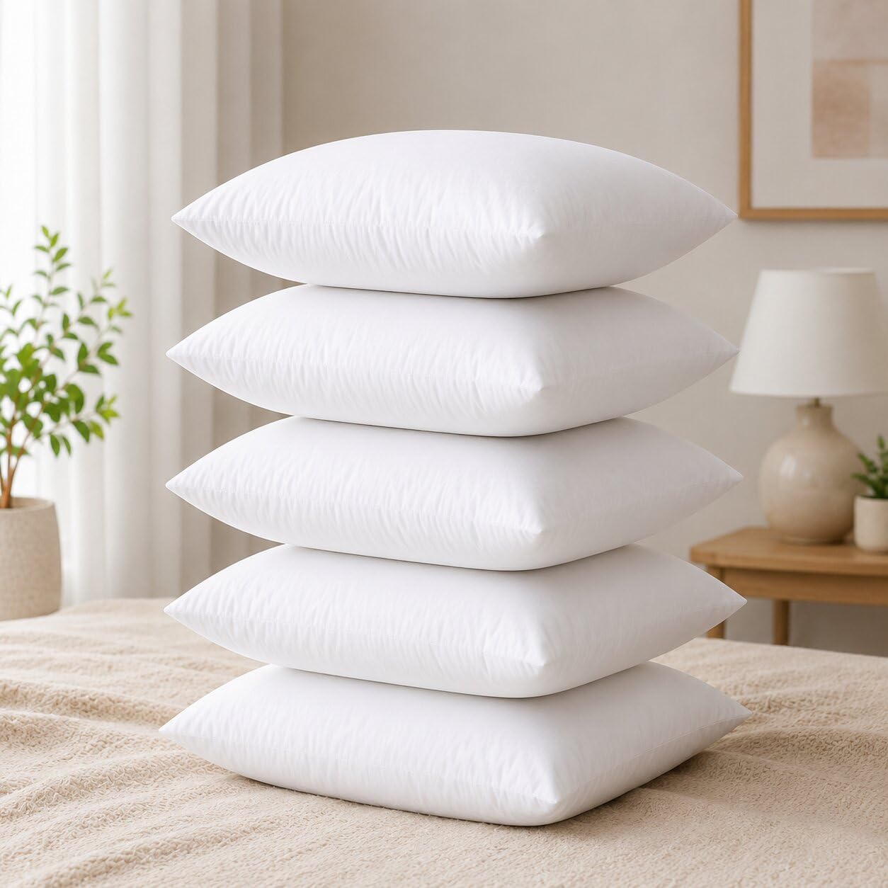 JDX Hotel Microfiber Cushion (16X16 Inches Set of 5, White)-image-43