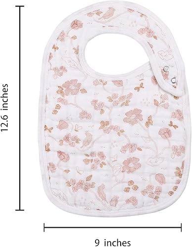 Miniatura 7 de Baberos de muselina a presión para niños y niñas, paquete de 3 baberos para bebés, recién nacidos y niños pequeños, babero de muselina 100% algodón