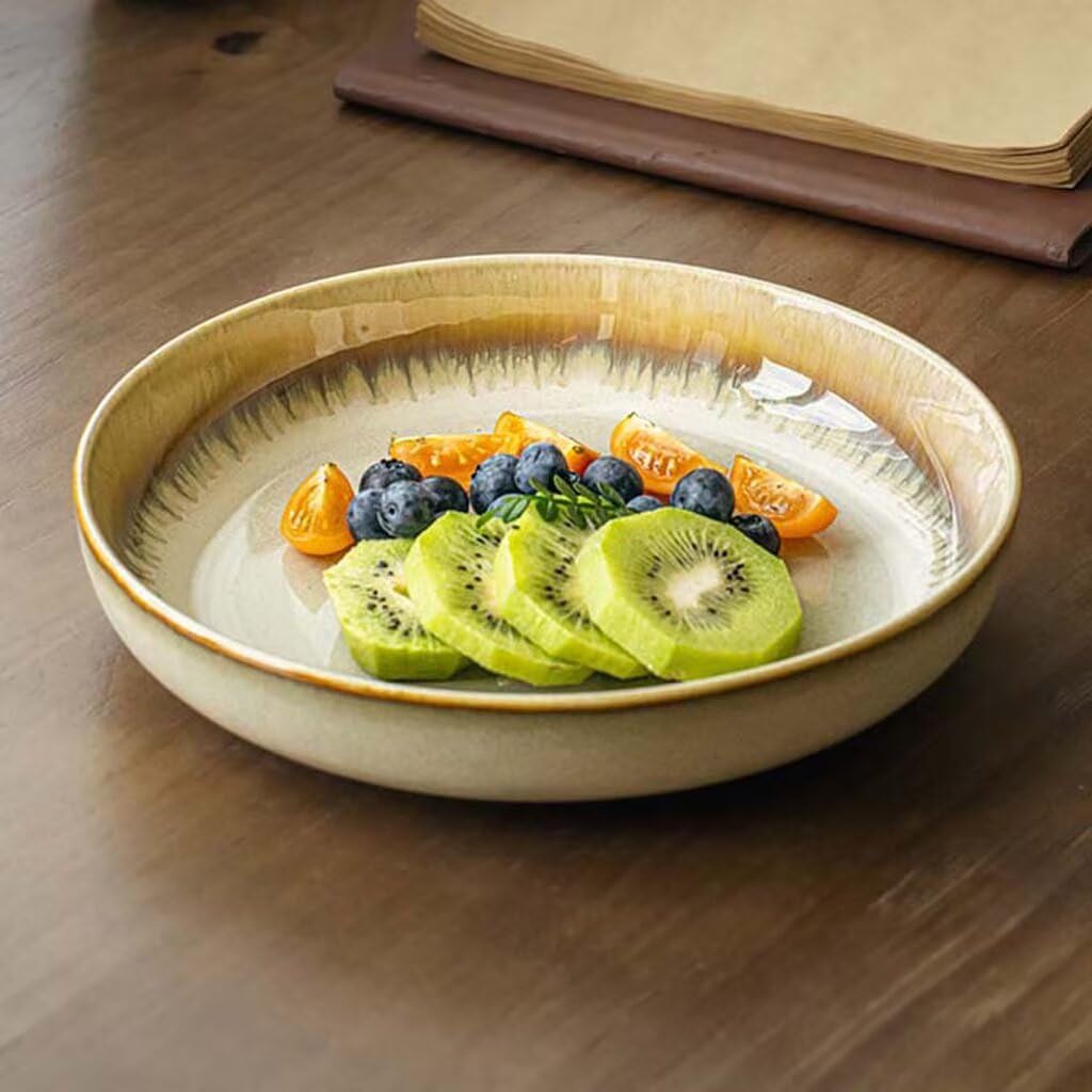 Plato redondo Ceic de 8.5 pulgadas, plato hondo versátil para servir, comer y entretener, ideal para platos especiales en casa o restaurantes